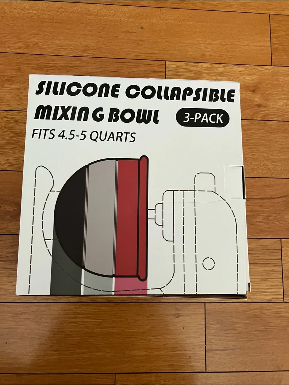 3pk Silicone Bowl Liners w/lids for 4.5-5 Qt KitchenAid Mixers. Sealed Package